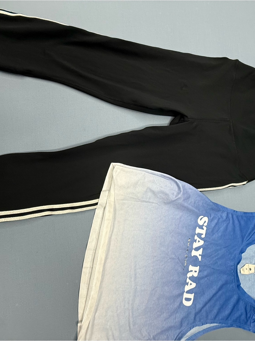 Spiritual Gangster Bundle-Stay Rad Blue Ombre Tank and Black Track Pants Set
